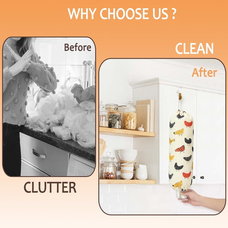 TOGETRUE Plastic Bag Holder, Cute Grocery Bag Holder for Plastic Bags, Wall Mount Bags Dispenser for Home Kitchen Decor (Cat)