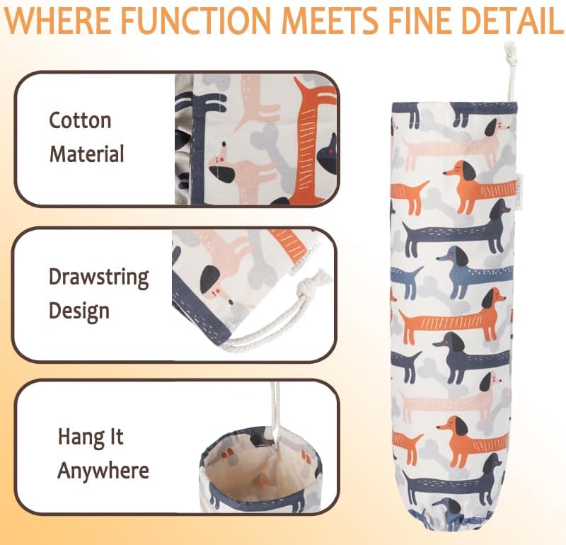 TOGETRUE Plastic Bag Holder, Cute Grocery Bag Holder for Plastic Bags, Wall Mount Bags Dispenser for Home Kitchen Decor (Cat)
