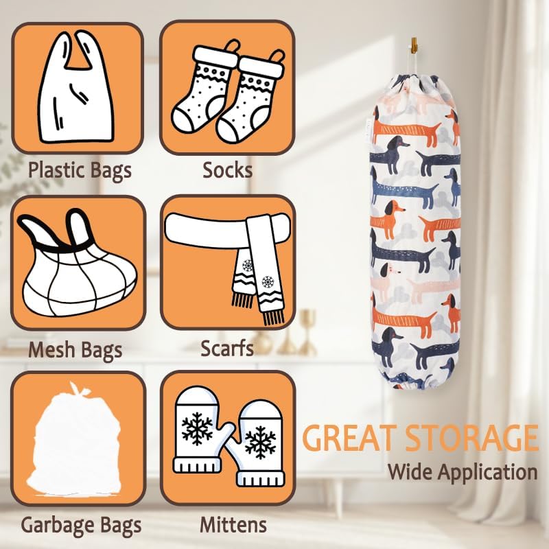 TOGETRUE Plastic Bag Holder, Cute Grocery Bag Holder for Plastic Bags, Wall Mount Bags Dispenser for Home Kitchen Decor (Cat)