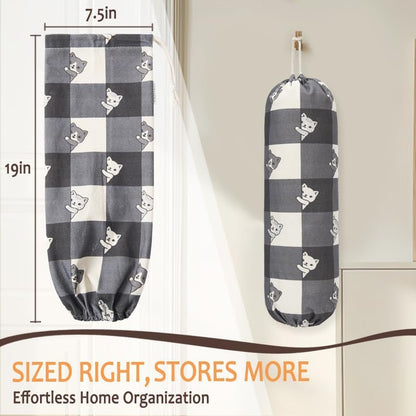 TOGETRUE Plastic Bag Holder, Cute Grocery Bag Holder for Plastic Bags, Wall Mount Bags Dispenser for Home Kitchen Decor (Cat)