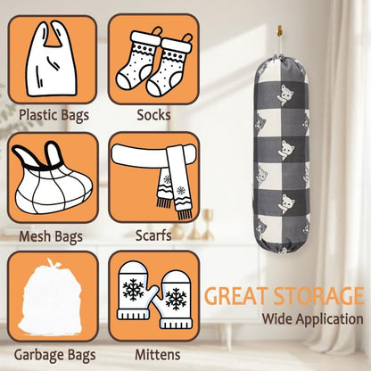 TOGETRUE Plastic Bag Holder, Cute Grocery Bag Holder for Plastic Bags, Wall Mount Bags Dispenser for Home Kitchen Decor (Cat)