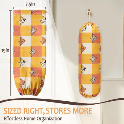 TOGETRUE Plastic Bag Holder, Cute Grocery Bag Holder for Plastic Bags, Wall Mount Bags Dispenser for Home Kitchen Decor (Cat)
