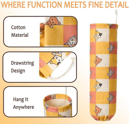 TOGETRUE Plastic Bag Holder, Cute Grocery Bag Holder for Plastic Bags, Wall Mount Bags Dispenser for Home Kitchen Decor (Cat)