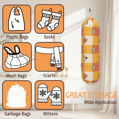 TOGETRUE Plastic Bag Holder, Cute Grocery Bag Holder for Plastic Bags, Wall Mount Bags Dispenser for Home Kitchen Decor (Cat)