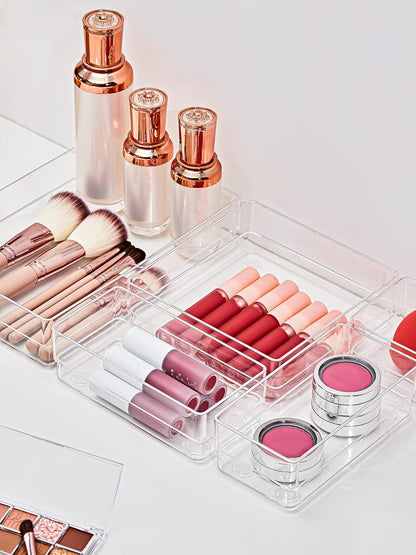 Drawer Organizer 5-Size Desk Makeup Drawer Organizer Clear