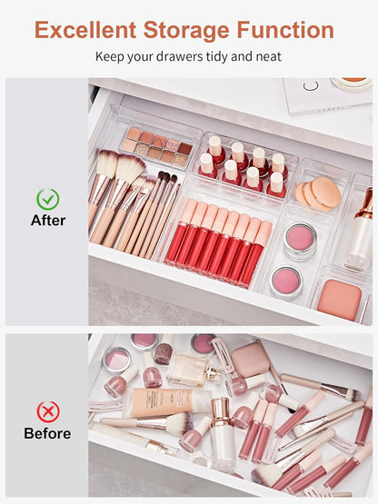 Drawer Organizer 5-Size Desk Makeup Drawer Organizer Clear
