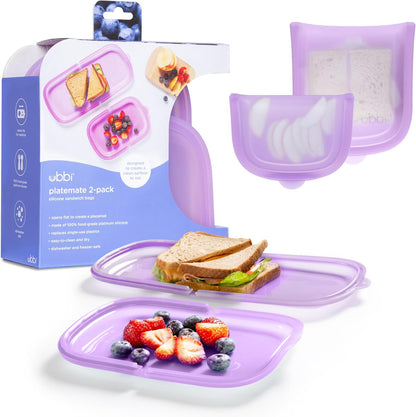 Platemate Reusable Silicone Storage Bag, Smoothie Purple