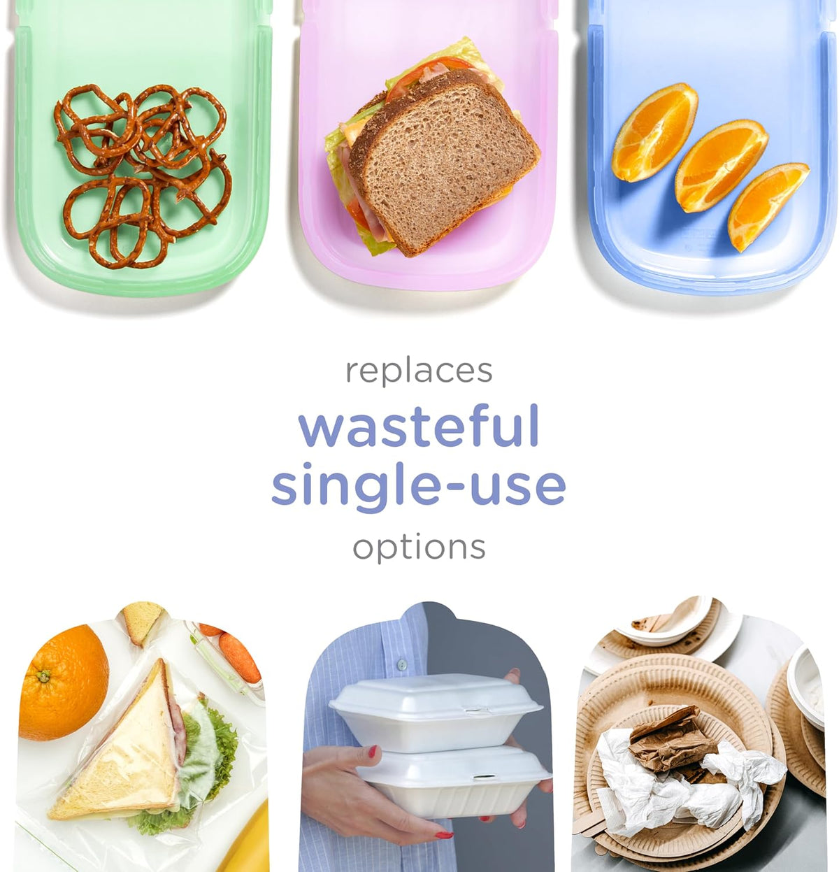 Platemate Reusable Silicone Storage Bag, Smoothie Purple