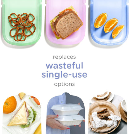 Platemate Reusable Silicone Storage Bag, Smoothie Purple
