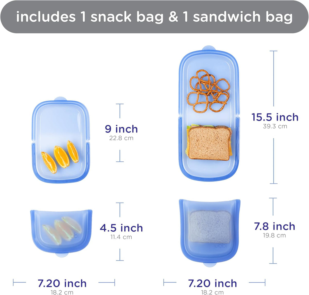Platemate Reusable Silicone Storage Bag, Smoothie Purple