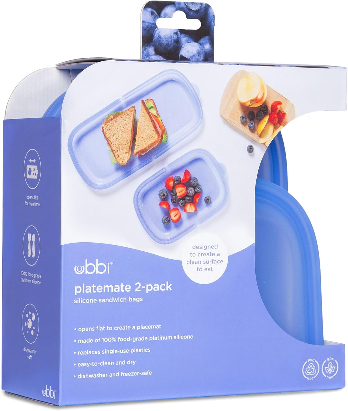 Platemate Reusable Silicone Storage Bag, Smoothie Purple