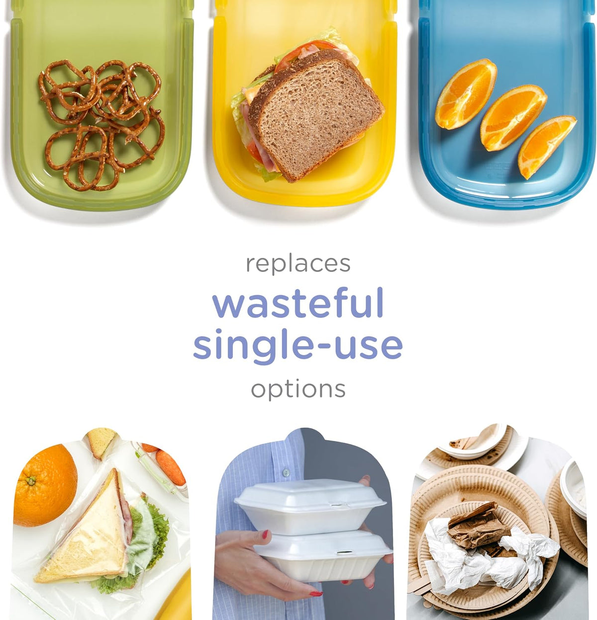 Platemate Reusable Silicone Storage Bag, Smoothie Purple