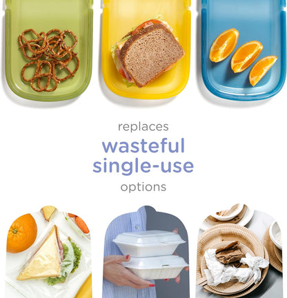 Platemate Reusable Silicone Storage Bag, Smoothie Purple