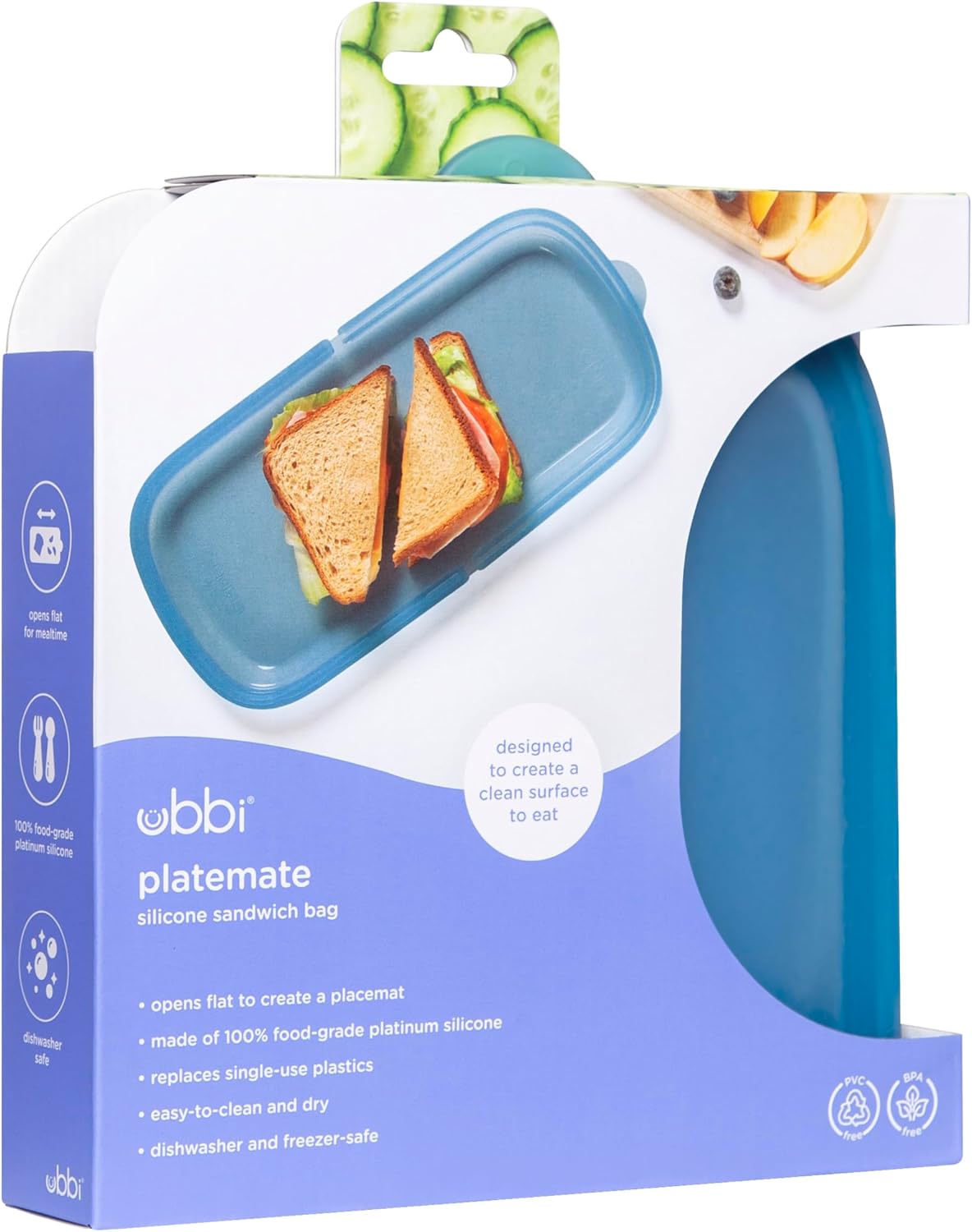 Platemate Reusable Silicone Storage Bag, Smoothie Purple