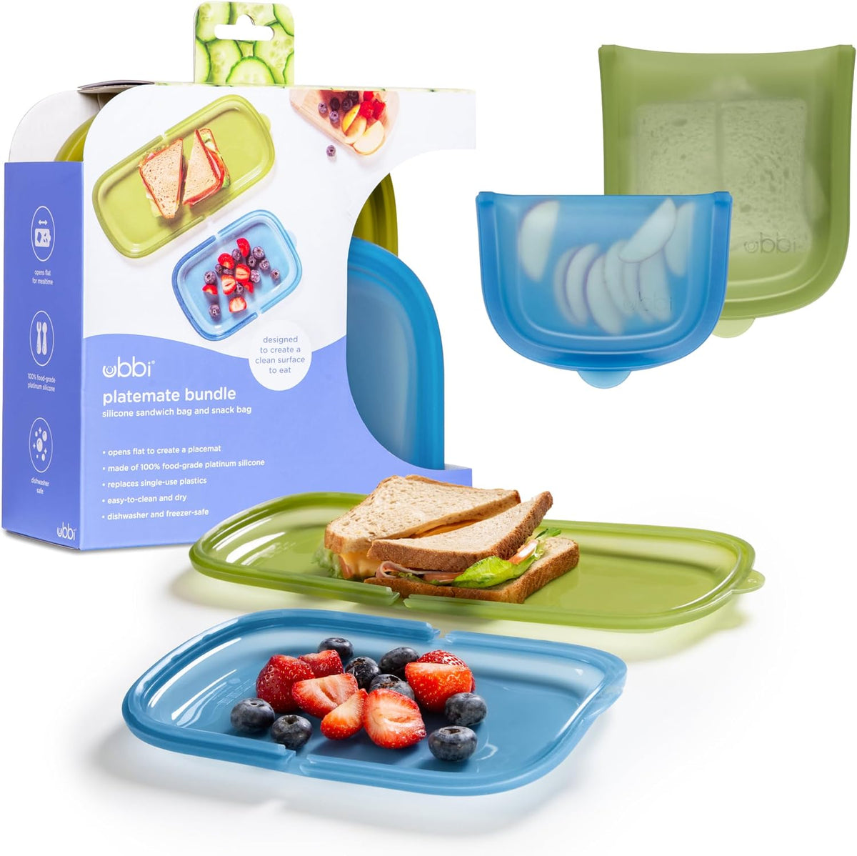 Platemate Reusable Silicone Storage Bag, Smoothie Purple