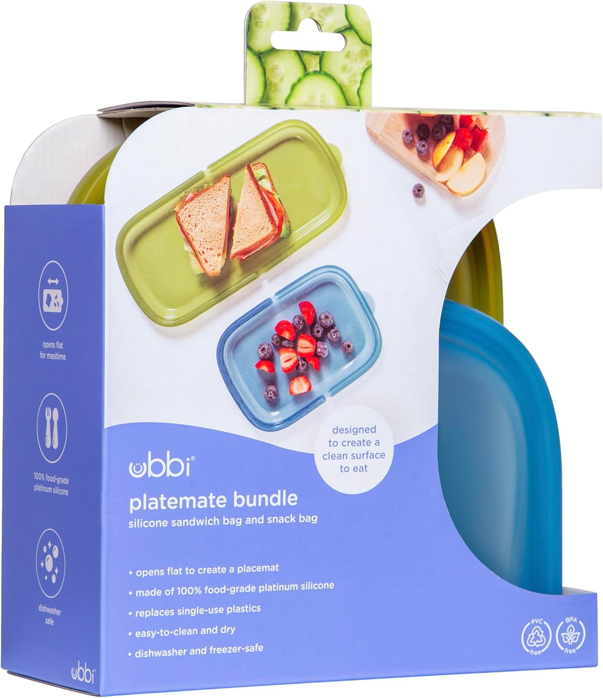 Platemate Reusable Silicone Storage Bag, Smoothie Purple