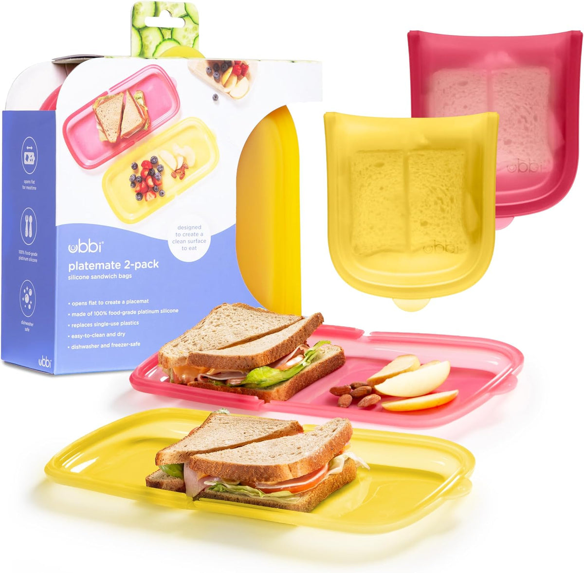 Platemate Reusable Silicone Storage Bag, Smoothie Purple