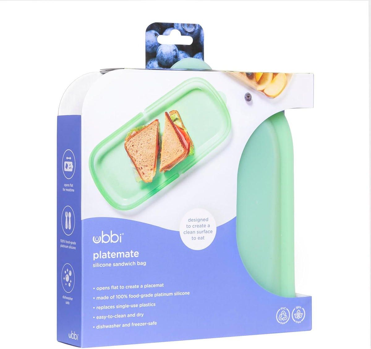 Platemate Reusable Silicone Storage Bag, Smoothie Purple