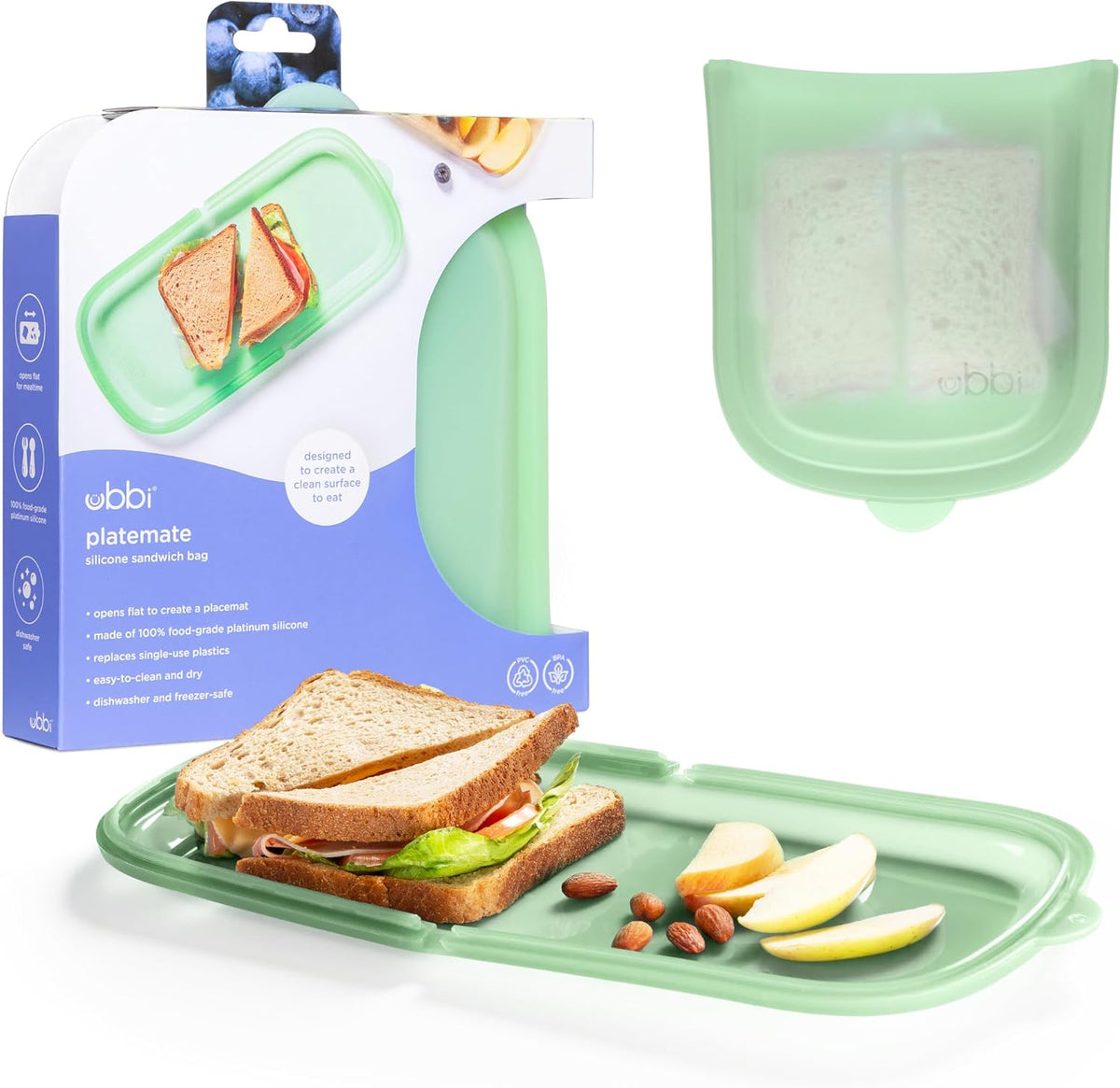 Platemate Reusable Silicone Storage Bag, Smoothie Purple
