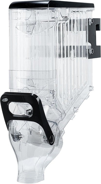 Met Lux 3.4 Gallon Dry Food Dispenser, 1 Airtight Cereal Dispenser - Wall-Mounted, Single Control, 1 Black Plastic Grain Holder, For Snacks, Nuts, Or Coffee Beans