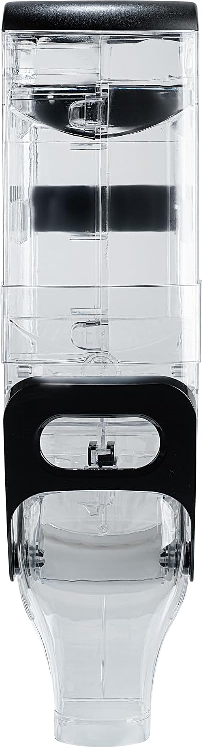 Met Lux 3.4 Gallon Dry Food Dispenser, 1 Airtight Cereal Dispenser - Wall-Mounted, Single Control, 1 Black Plastic Grain Holder, For Snacks, Nuts, Or Coffee Beans