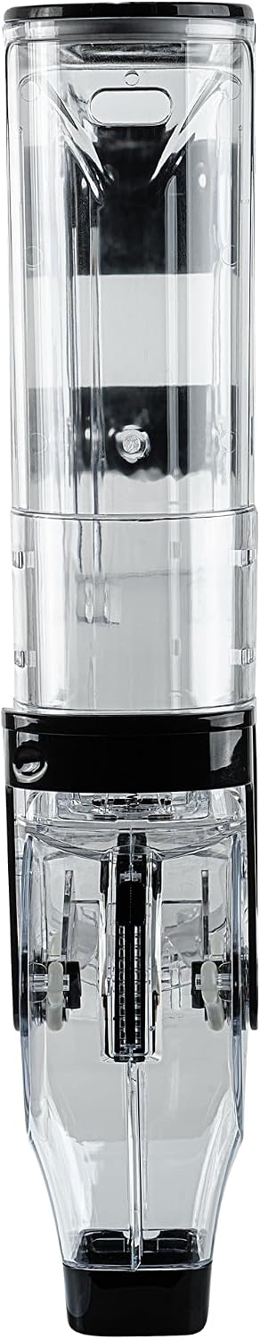 Met Lux 3.4 Gallon Dry Food Dispenser, 1 Airtight Cereal Dispenser - Wall-Mounted, Single Control, 1 Black Plastic Grain Holder, For Snacks, Nuts, Or Coffee Beans