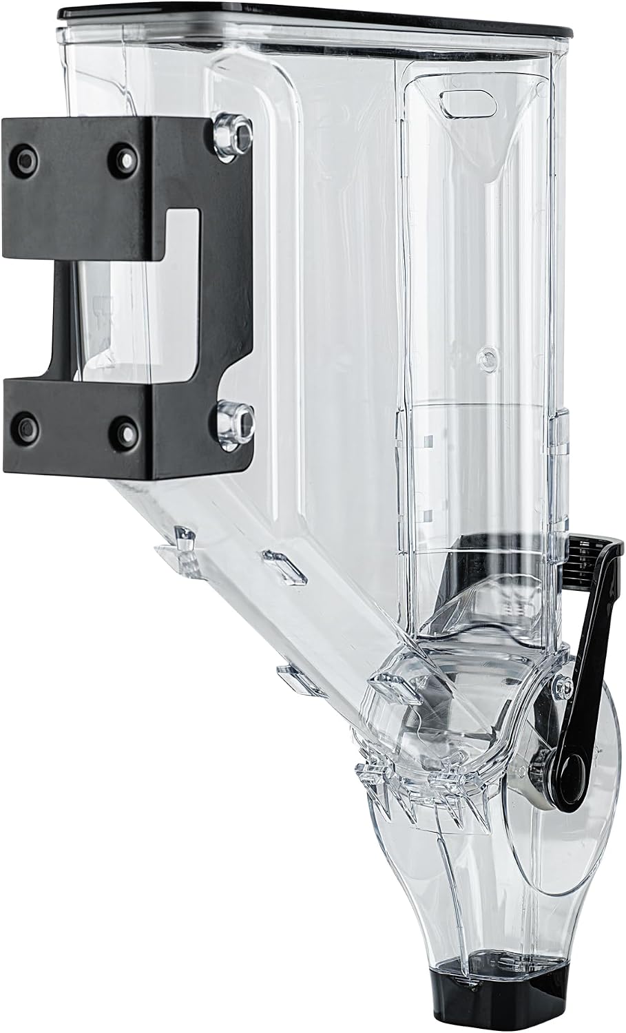 Met Lux 3.4 Gallon Dry Food Dispenser, 1 Airtight Cereal Dispenser - Wall-Mounted, Single Control, 1 Black Plastic Grain Holder, For Snacks, Nuts, Or Coffee Beans