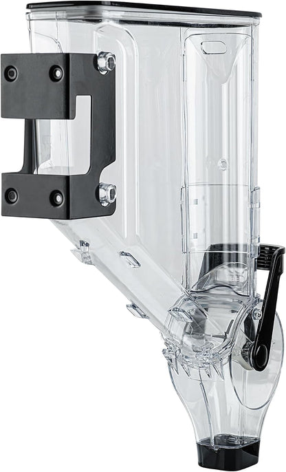 Met Lux 3.4 Gallon Dry Food Dispenser, 1 Airtight Cereal Dispenser - Wall-Mounted, Single Control, 1 Black Plastic Grain Holder, For Snacks, Nuts, Or Coffee Beans