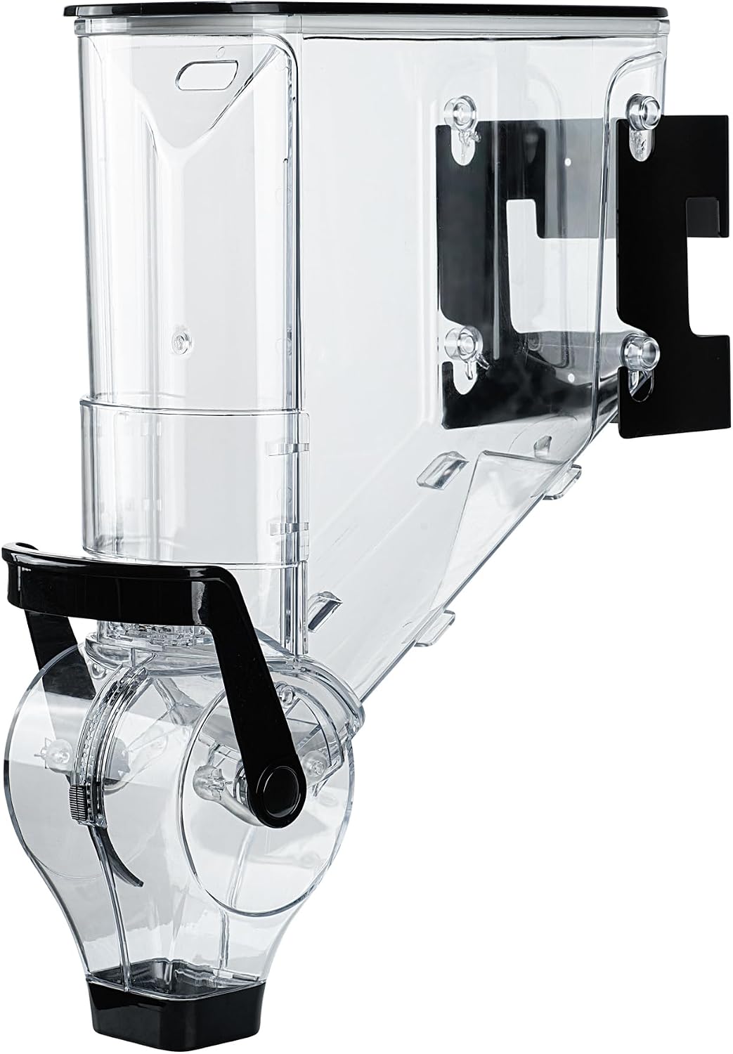 Met Lux 3.4 Gallon Dry Food Dispenser, 1 Airtight Cereal Dispenser - Wall-Mounted, Single Control, 1 Black Plastic Grain Holder, For Snacks, Nuts, Or Coffee Beans