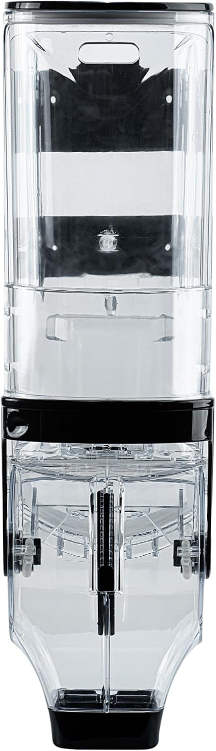 Met Lux 3.4 Gallon Dry Food Dispenser, 1 Airtight Cereal Dispenser - Wall-Mounted, Single Control, 1 Black Plastic Grain Holder, For Snacks, Nuts, Or Coffee Beans