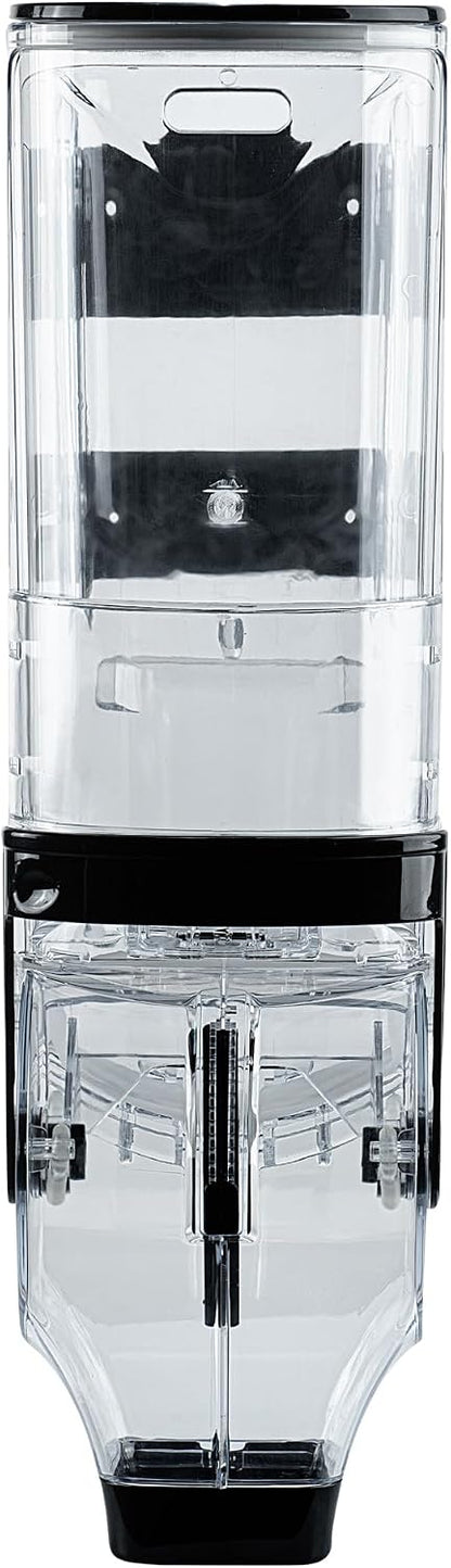 Met Lux 3.4 Gallon Dry Food Dispenser, 1 Airtight Cereal Dispenser - Wall-Mounted, Single Control, 1 Black Plastic Grain Holder, For Snacks, Nuts, Or Coffee Beans