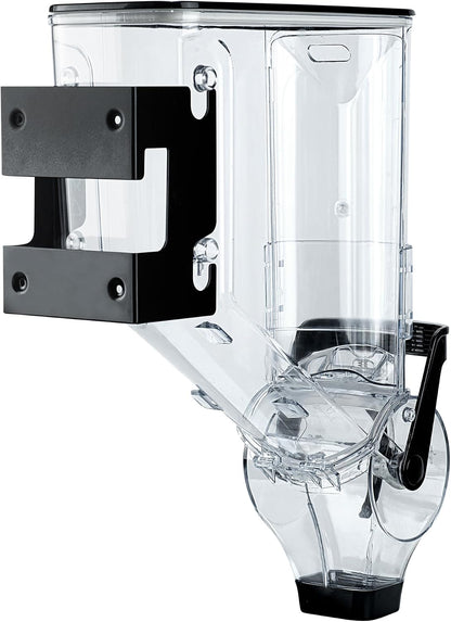 Met Lux 3.4 Gallon Dry Food Dispenser, 1 Airtight Cereal Dispenser - Wall-Mounted, Single Control, 1 Black Plastic Grain Holder, For Snacks, Nuts, Or Coffee Beans