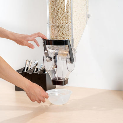 Met Lux 3.4 Gallon Dry Food Dispenser, 1 Airtight Cereal Dispenser - Wall-Mounted, Single Control, 1 Black Plastic Grain Holder, For Snacks, Nuts, Or Coffee Beans