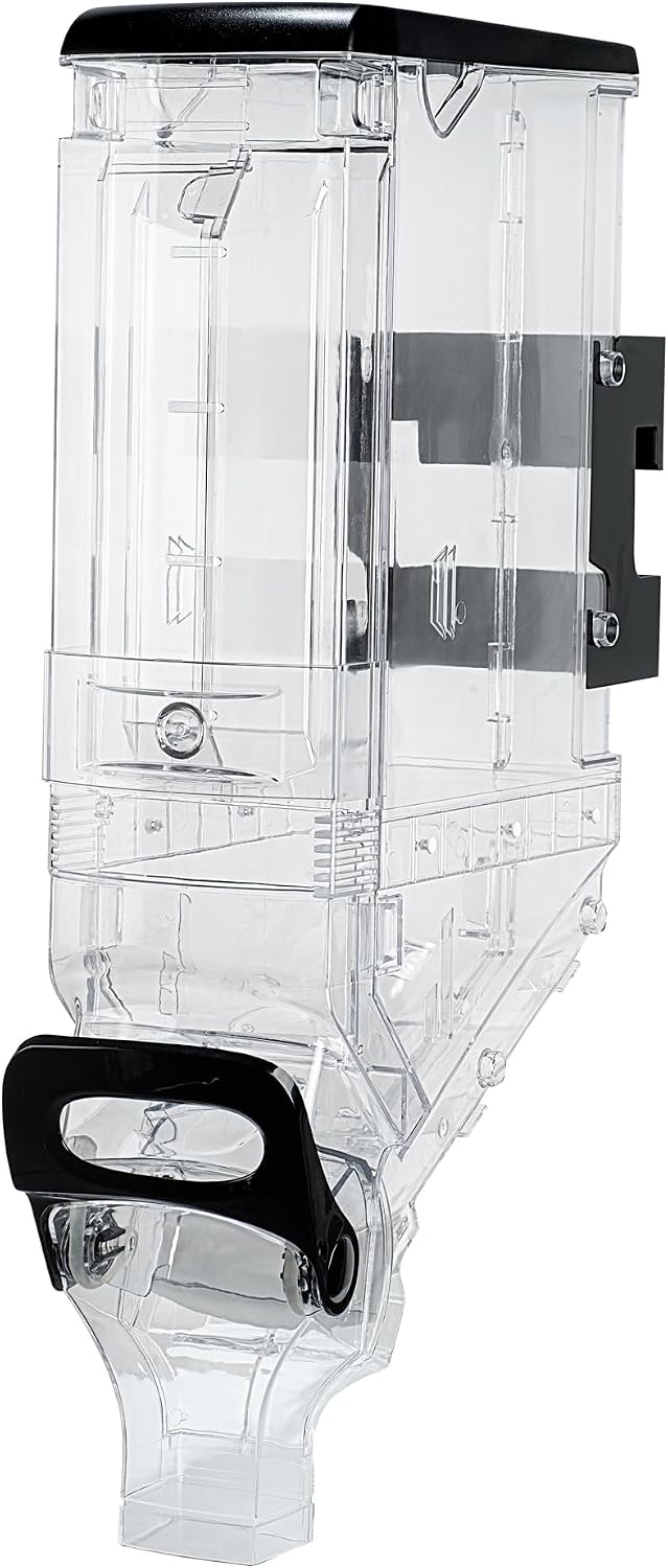 Met Lux 3.4 Gallon Dry Food Dispenser, 1 Airtight Cereal Dispenser - Wall-Mounted, Single Control, 1 Black Plastic Grain Holder, For Snacks, Nuts, Or Coffee Beans