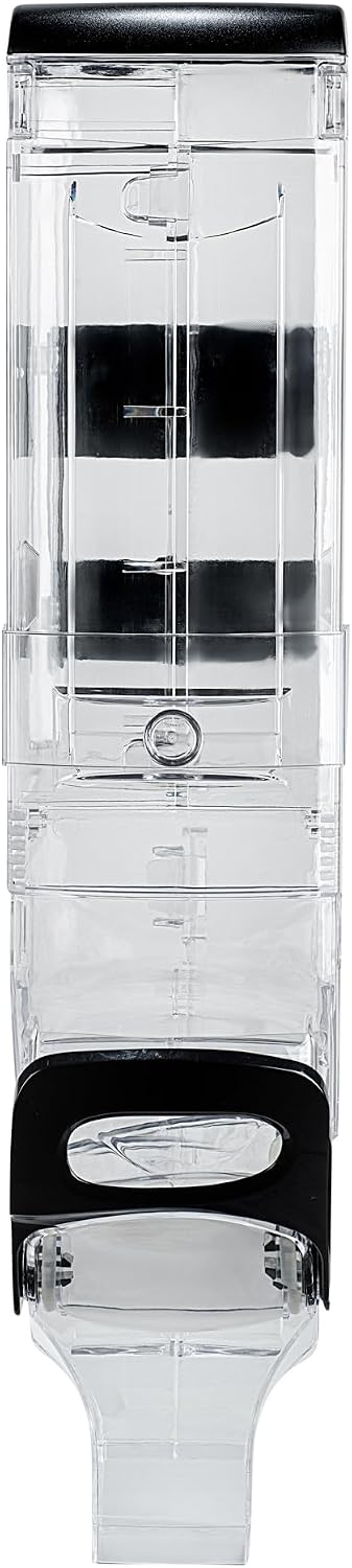 Met Lux 3.4 Gallon Dry Food Dispenser, 1 Airtight Cereal Dispenser - Wall-Mounted, Single Control, 1 Black Plastic Grain Holder, For Snacks, Nuts, Or Coffee Beans