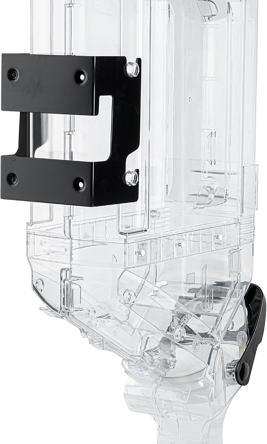 Met Lux 3.4 Gallon Dry Food Dispenser, 1 Airtight Cereal Dispenser - Wall-Mounted, Single Control, 1 Black Plastic Grain Holder, For Snacks, Nuts, Or Coffee Beans