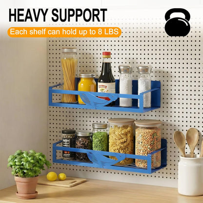 Magnetic Spice Rack for Refrigerator, 4-Pack Metal Seasoning Organizer for Kitchen Storage Organization, Magnetic Shelf for Fridge Space Saving Spice Organizer, Black