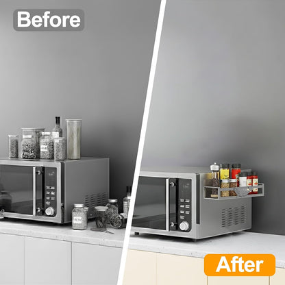 Magnetic Spice Rack for Refrigerator, 4-Pack Metal Seasoning Organizer for Kitchen Storage Organization, Magnetic Shelf for Fridge Space Saving Spice Organizer, Black