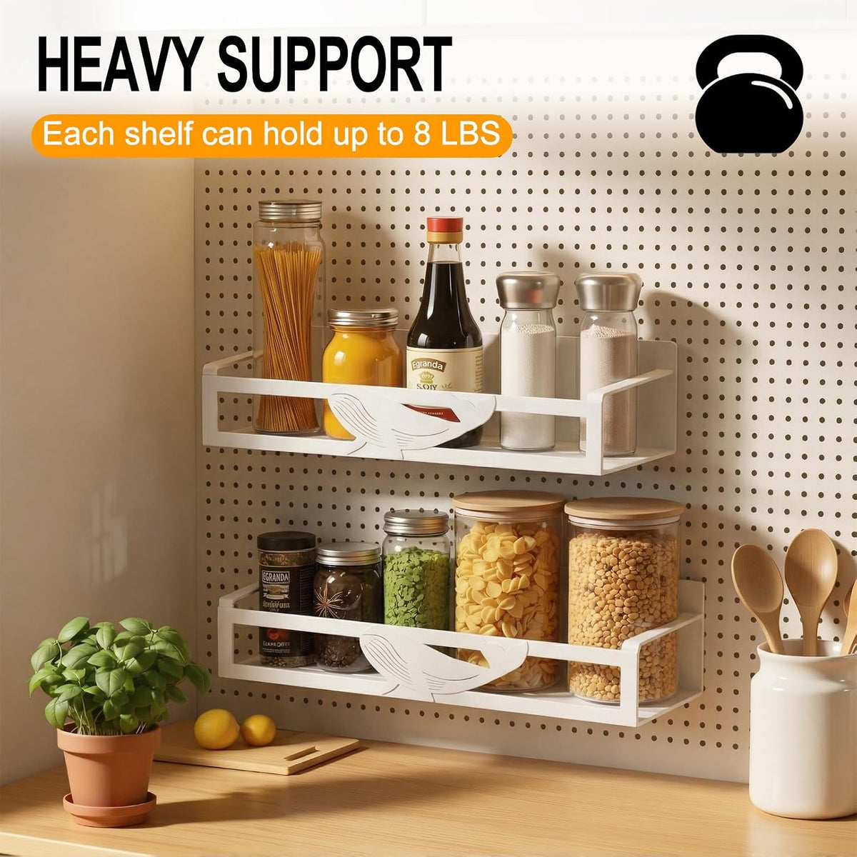 Magnetic Spice Rack for Refrigerator, 4-Pack Metal Seasoning Organizer for Kitchen Storage Organization, Magnetic Shelf for Fridge Space Saving Spice Organizer, Black