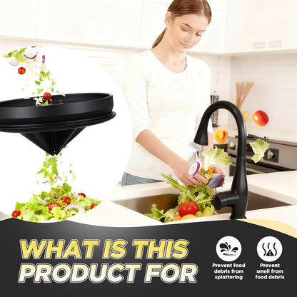 4 Pcs Matte Black Kitchen Sink Accessories Garbage Disposal Splash Guards 3.4'' Sink Drain Strainer and Stopper Stainless Steel Garbage Disposal Plug for Kitchen Drain Strainer