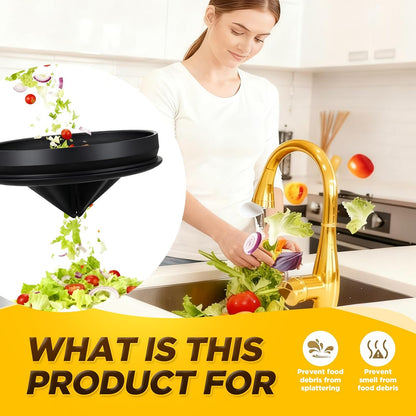 4 Pcs Matte Black Kitchen Sink Accessories Garbage Disposal Splash Guards 3.4'' Sink Drain Strainer and Stopper Stainless Steel Garbage Disposal Plug for Kitchen Drain Strainer