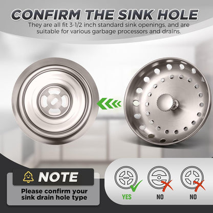 4 Pcs Matte Black Kitchen Sink Accessories Garbage Disposal Splash Guards 3.4'' Sink Drain Strainer and Stopper Stainless Steel Garbage Disposal Plug for Kitchen Drain Strainer