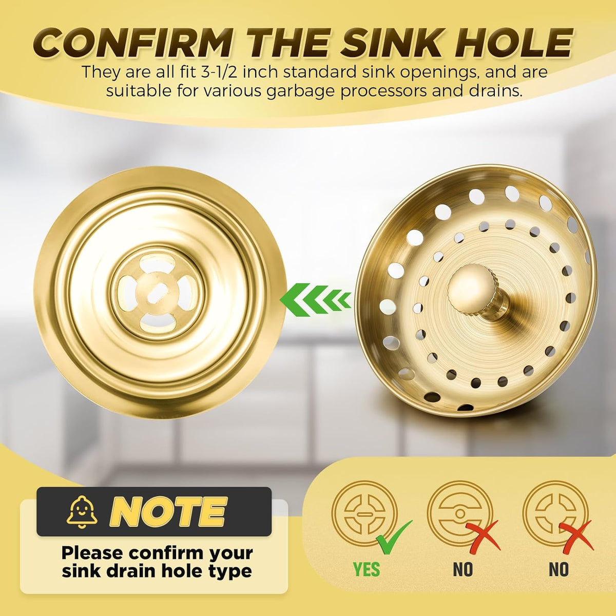 4 Pcs Matte Black Kitchen Sink Accessories Garbage Disposal Splash Guards 3.4'' Sink Drain Strainer and Stopper Stainless Steel Garbage Disposal Plug for Kitchen Drain Strainer