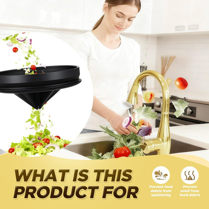 4 Pcs Matte Black Kitchen Sink Accessories Garbage Disposal Splash Guards 3.4'' Sink Drain Strainer and Stopper Stainless Steel Garbage Disposal Plug for Kitchen Drain Strainer
