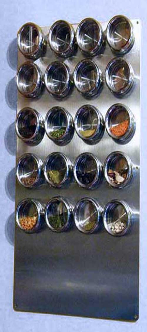 Stainless Steel Spice Tin Base, 12" X 24" for Magnetic Spice Tins, Spice Rack