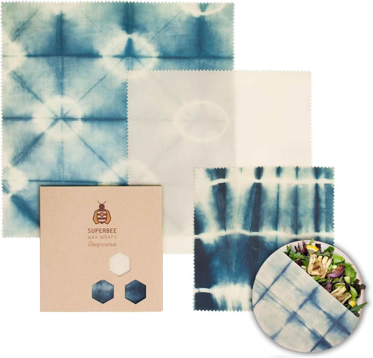 Beeswax Wrap for Food, Set of 3 Bees Wax Wraps, Reusable Bees Paper for Wrapping Vegetables, Cheese, Bowl Covers and Sandwich Wrapping Paper, Beeswax Food Wraps (Fruit Punch)