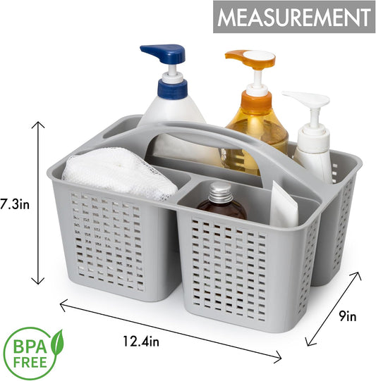 Portable Shower Caddy, Caddy Organizer with Handle, Plastic Shower Basket Hold Soap, Shampoo, Hair Supplies and Beauty Products, Cleaning Supplies Organizer for Home, Dorm, Shelf and Cabinet