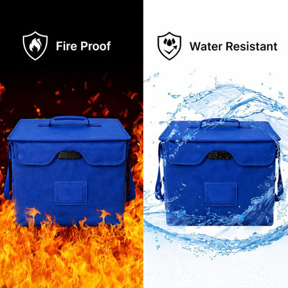 Icebox End of Life Organizer – Fire-Resistant Estate Planning & Emergency Document Storage Box – Lockable Home File Organizer for Important Documents (Blue)