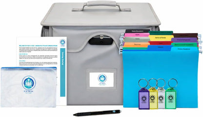 Icebox End of Life Organizer – Fire-Resistant Estate Planning & Emergency Document Storage Box – Lockable Home File Organizer for Important Documents (Blue)