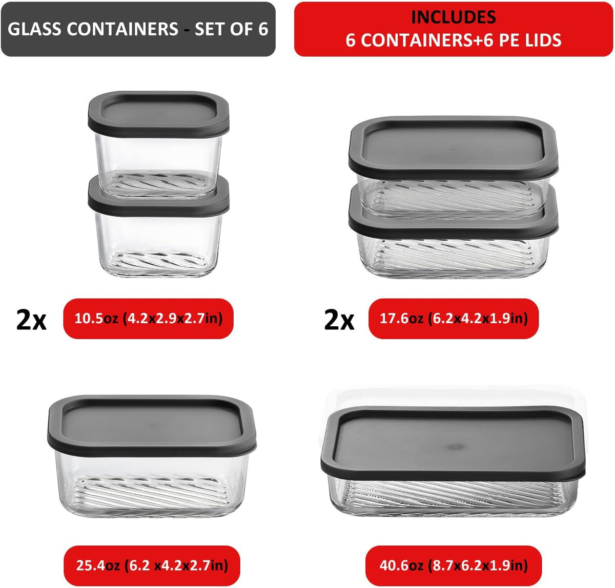 Glass Meal Prep Containers with Grooved Base, 12 Stackable BPA Free Glass Storage Containers with Lids for Lunch, Pantry, and Kitchen - Microwave, Dishwasher Freezer & Oven Safe - Sage